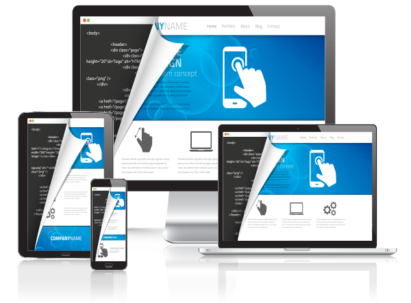 Medical responsive websites shown on various platforms